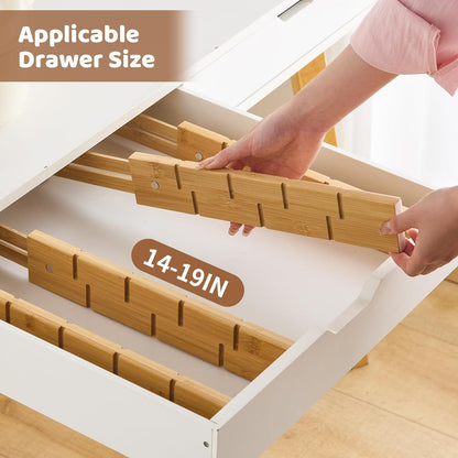 Bamboo Drawer Organizer Divider Set