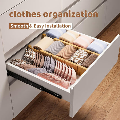 Bamboo Drawer Organizer Divider Set
