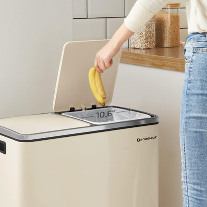 Almond Dual Step Trash Can