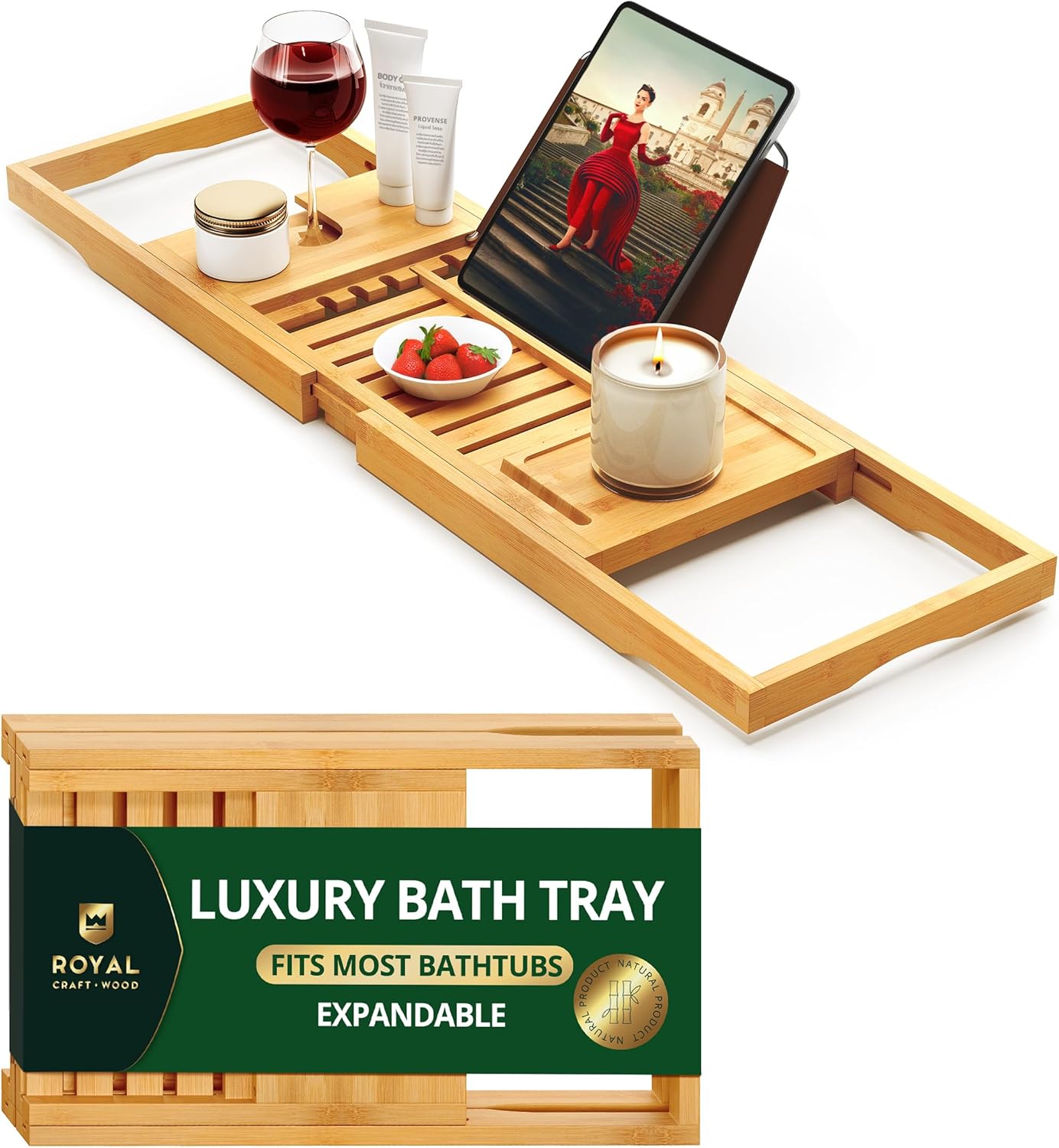 Classic Bamboo Bathtub Caddy