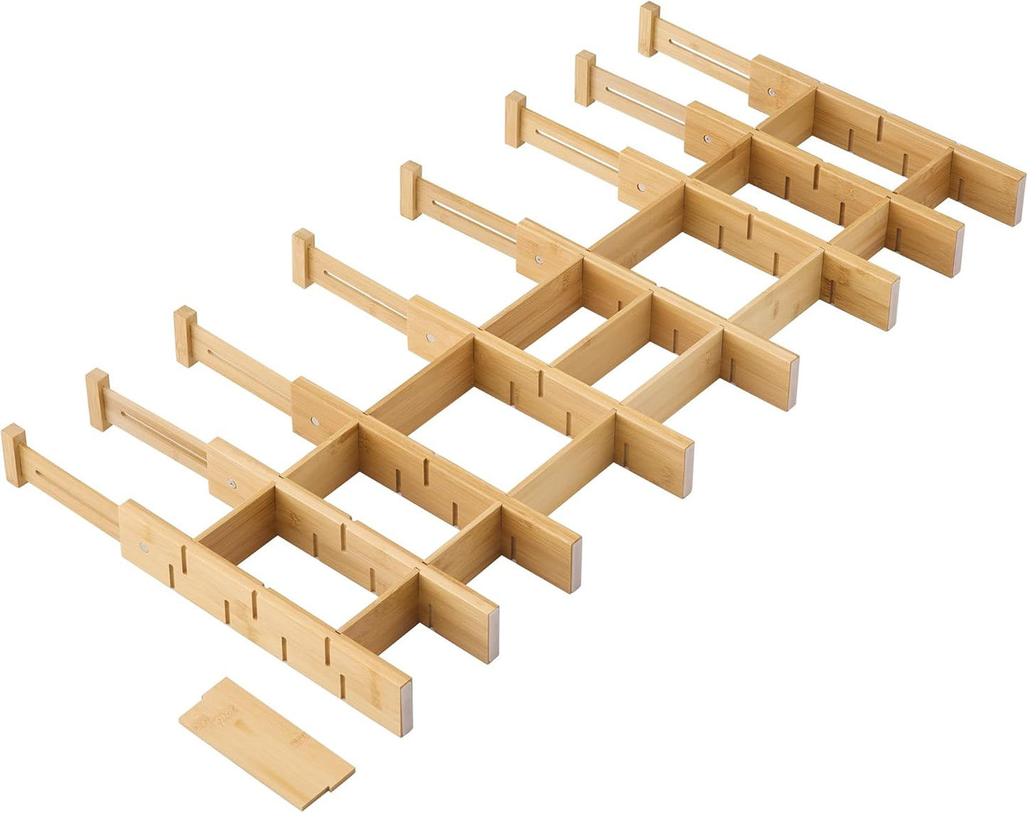 Bamboo Drawer Organizer Divider Set