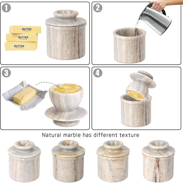 Marble Butter Crock Keeper