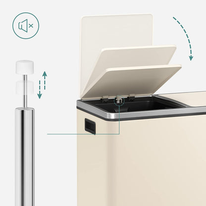 Almond Dual Step Trash Can